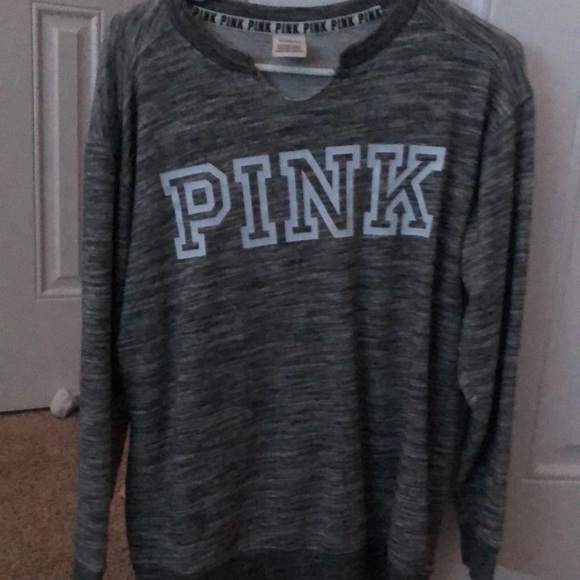 pink oversized sweater, xs, heather gray. - Picture 1 of 3
